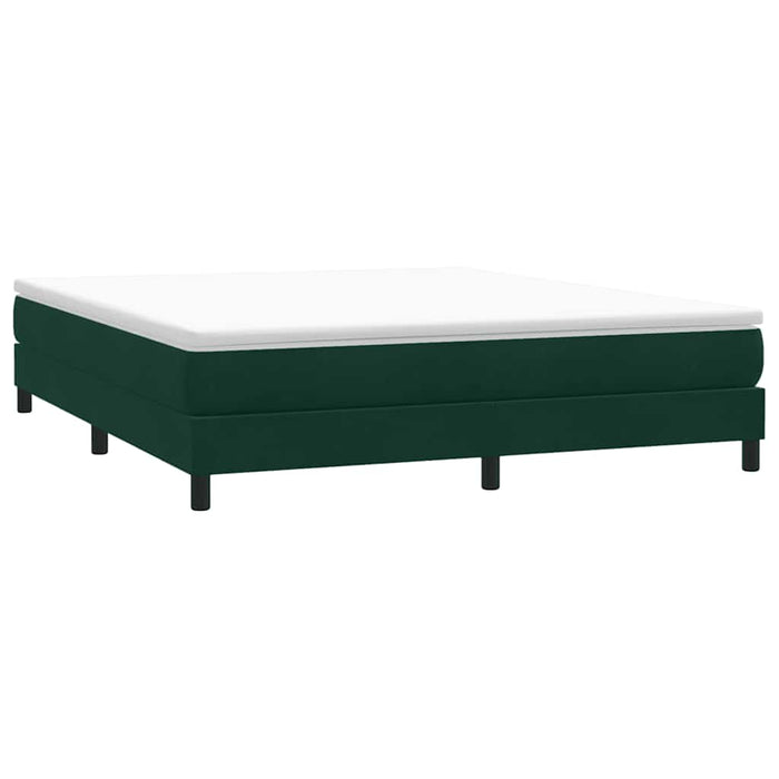 Pat cu arcuri fără saltea verde închis 180x220 cm catifea - WALTI WALTI