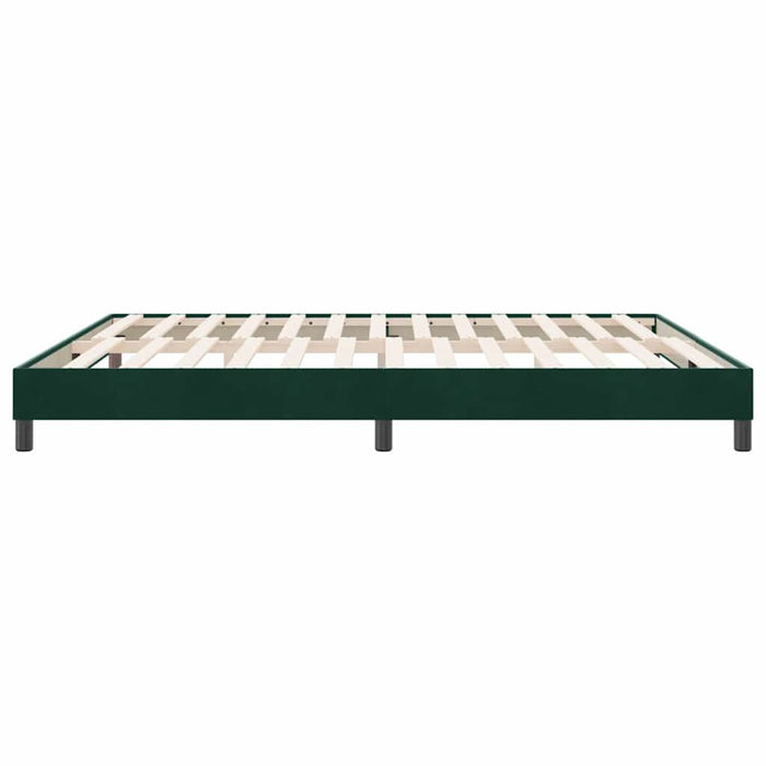 Pat cu arcuri fără saltea verde închis 180x220 cm catifea - WALTI WALTI