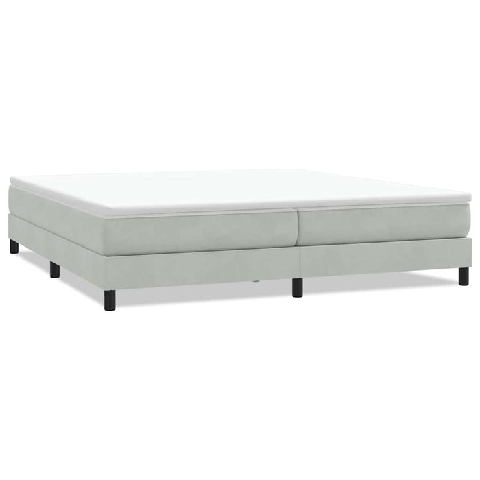 Pat cu arcuri fără saltea gri deschis 200x220 cm catifea - WALTI WALTI