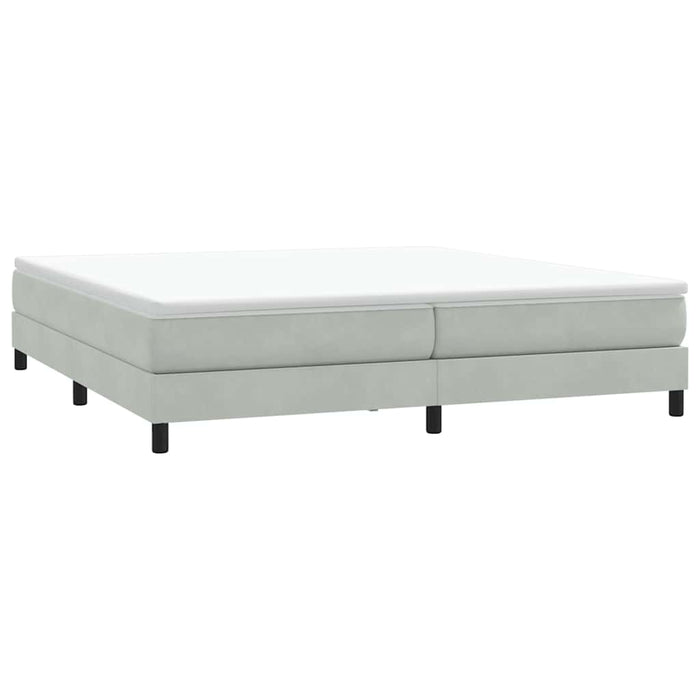 Pat cu arcuri fără saltea gri deschis 200x220 cm catifea - WALTI WALTI