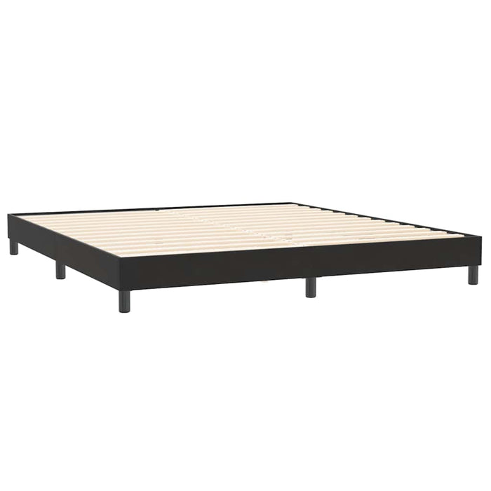 Pat cu arcuri fără saltea negru 200x220 cm catifea - WALTI WALTI