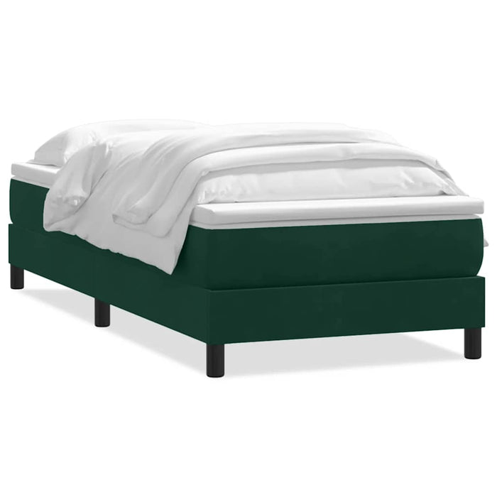 Pat cu arcuri fără saltea verde închis 200x220 cm catifea - WALTI WALTI