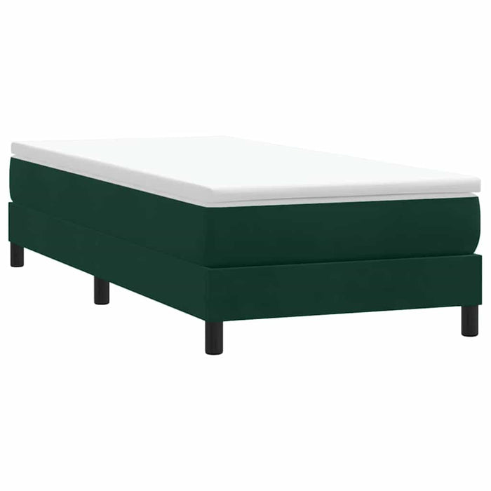 Pat cu arcuri fără saltea verde închis 200x220 cm catifea - WALTI WALTI