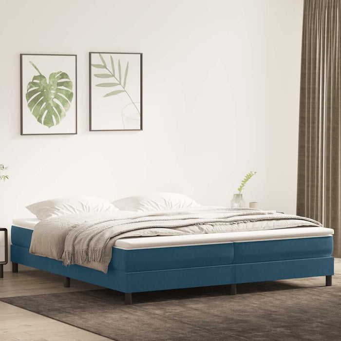 Pat cu arcuri fără saltea Albastru închis 200x220 cm catifea - WALTI WALTI