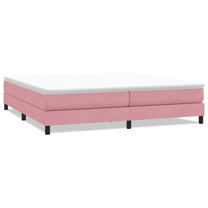 Pat cu arcuri fără saltea roz 200x220 cm catifea - WALTI WALTI