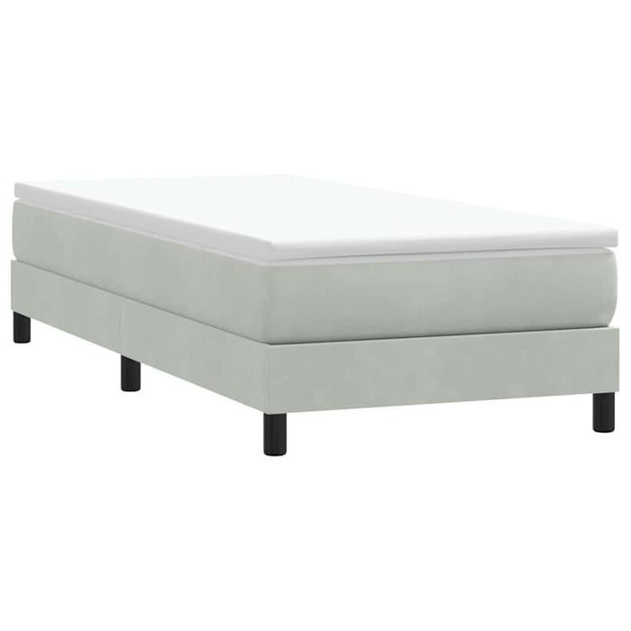 Pat box spring cu saltea, gri deschis, 80x210 cm, catifea - WALTI WALTI