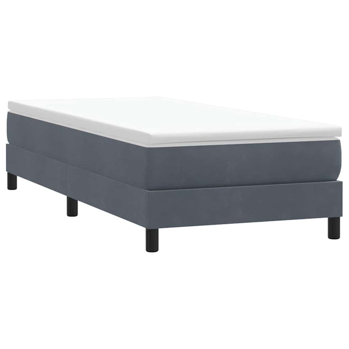 Pat box spring cu saltea, gri închis, 80x210 cm, catifea - WALTI WALTI