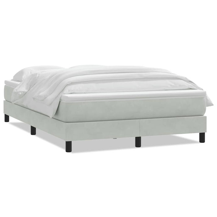 Pat box spring cu saltea, gri deschis, 160x210 cm, catifea - WALTI WALTI