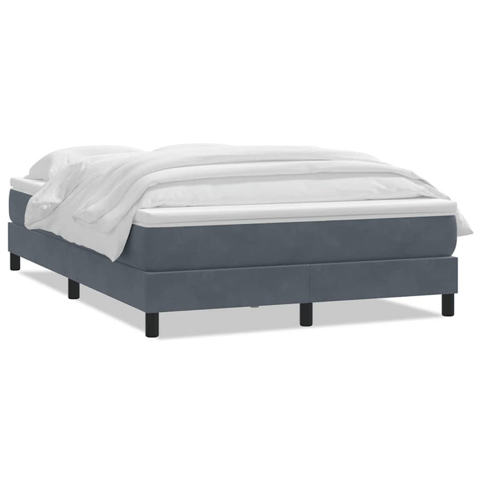Pat box spring cu saltea, gri închis, 160x210 cm, catifea WALTI
