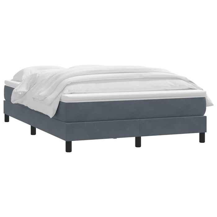 Pat box spring cu saltea, gri închis, 160x210 cm, catifea WALTI