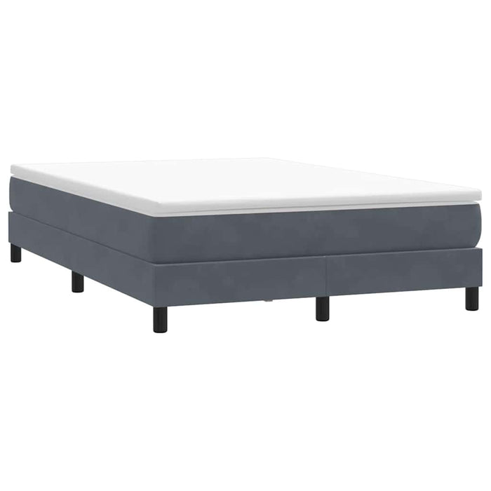 Pat box spring cu saltea, gri închis, 160x210 cm, catifea WALTI