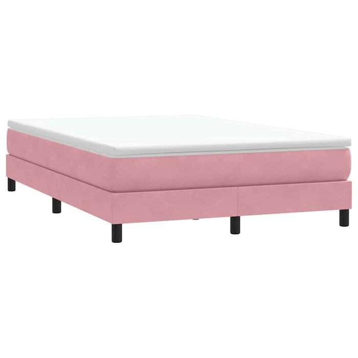 Pat box spring cu saltea, roz, 160x210 cm, catifea - WALTI WALTI