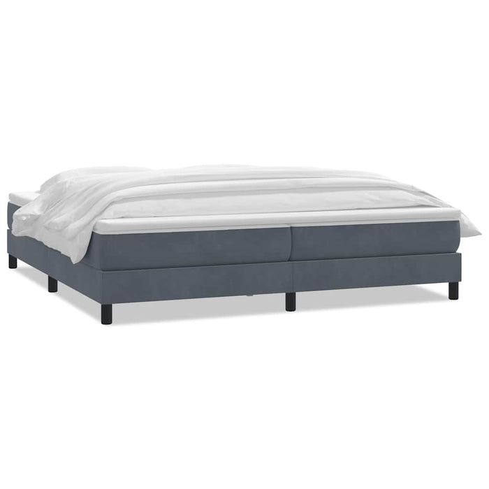 Pat box spring cu saltea, gri închis, 180x210 cm, catifea - WALTI WALTI