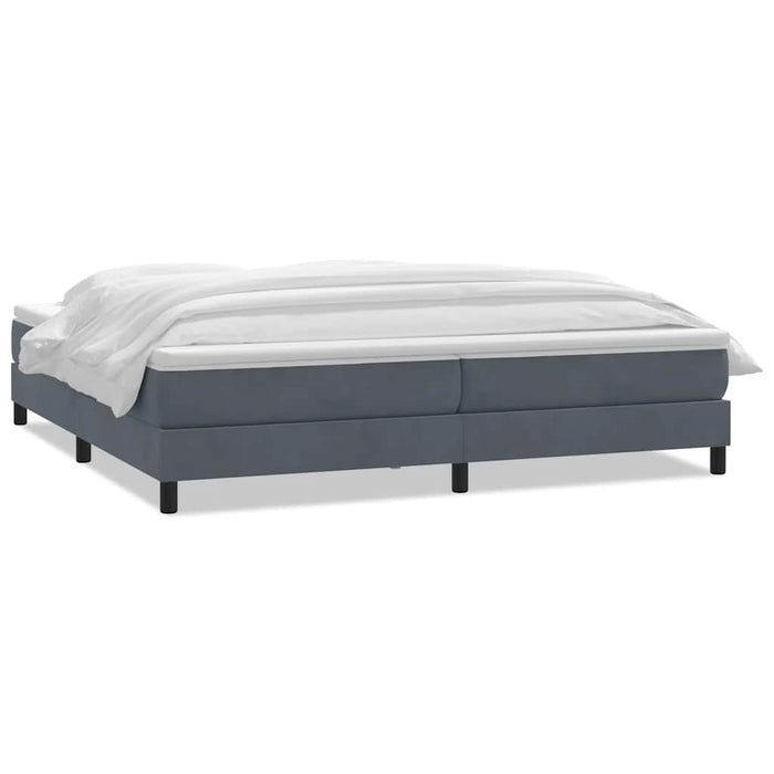 Pat box spring cu saltea, gri închis, 200x210 cm, catifea WALTI