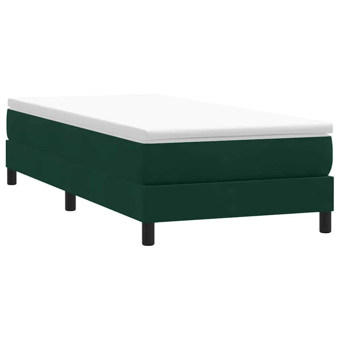 Pat box spring cu saltea, verde închis, 80x220 cm, catifea - WALTI WALTI