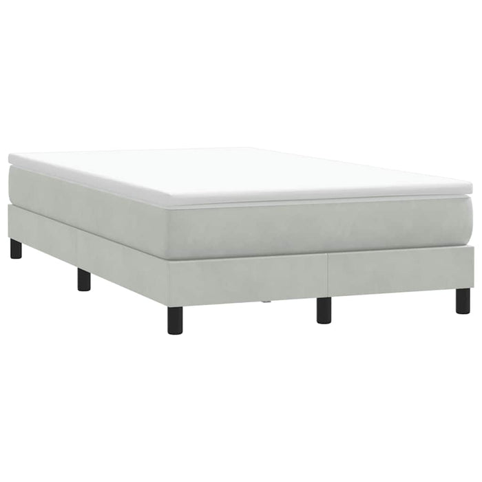Pat continental cu saltea, gri deschis, 120x220 cm, catifea WALTI