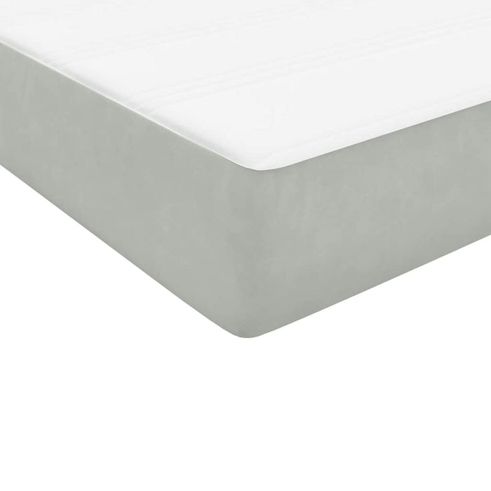 Pat continental cu saltea, gri deschis, 120x220 cm, catifea WALTI