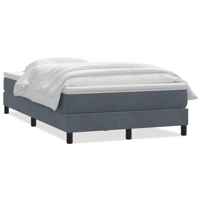 Pat box spring cu saltea, gri închis, 120x220 cm, catifea - WALTI WALTI