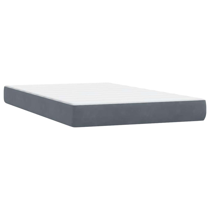 Pat box spring cu saltea, gri închis, 120x220 cm, catifea - WALTI WALTI