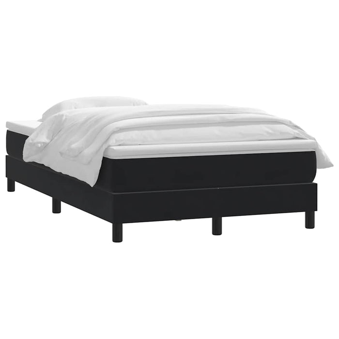 Pat box spring cu saltea, negru, 120x220 cm, catifea WALTI