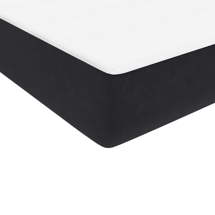 Pat box spring cu saltea, negru, 120x220 cm, catifea WALTI