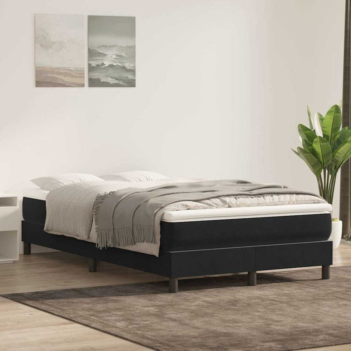Pat box spring cu saltea, negru, 120x220 cm, catifea WALTI