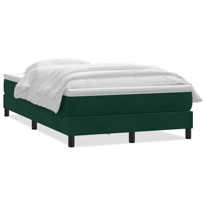 Pat box spring cu saltea, verde închis, 120x220 cm, catifea WALTI