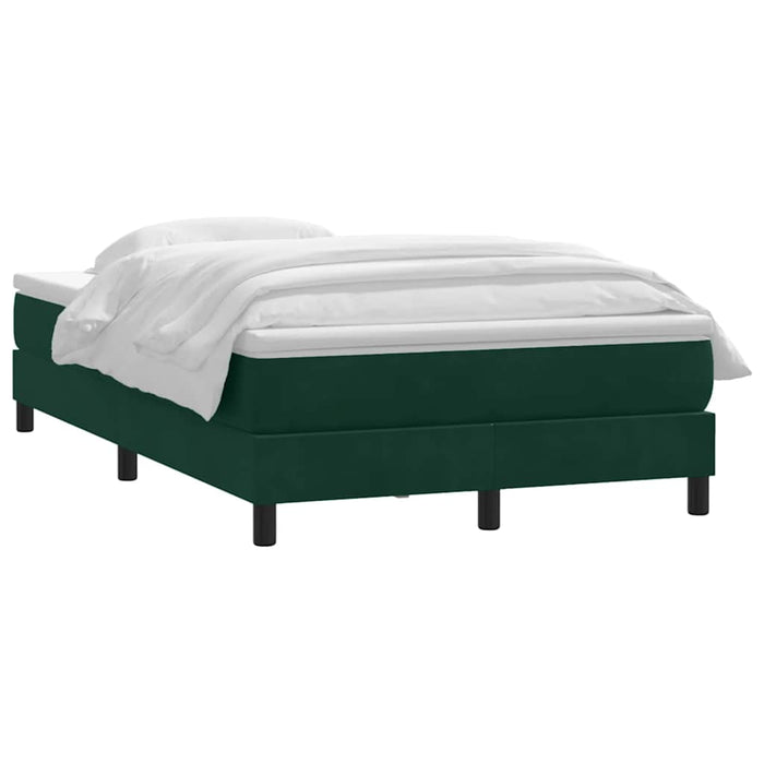 Pat box spring cu saltea, verde închis, 120x220 cm, catifea WALTI