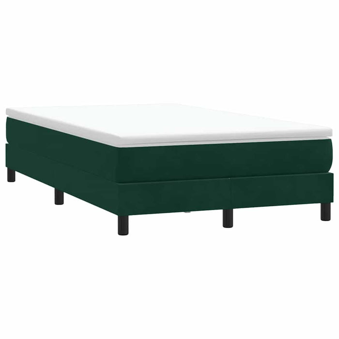 Pat box spring cu saltea, verde închis, 120x220 cm, catifea WALTI