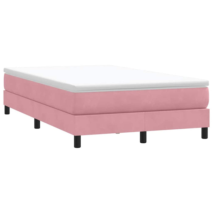 Pat box spring cu saltea, roz, 120x220 cm, catifea WALTI