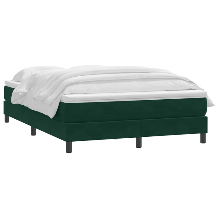 Pat box spring cu saltea, verde închis, 160x220 cm, catifea WALTI