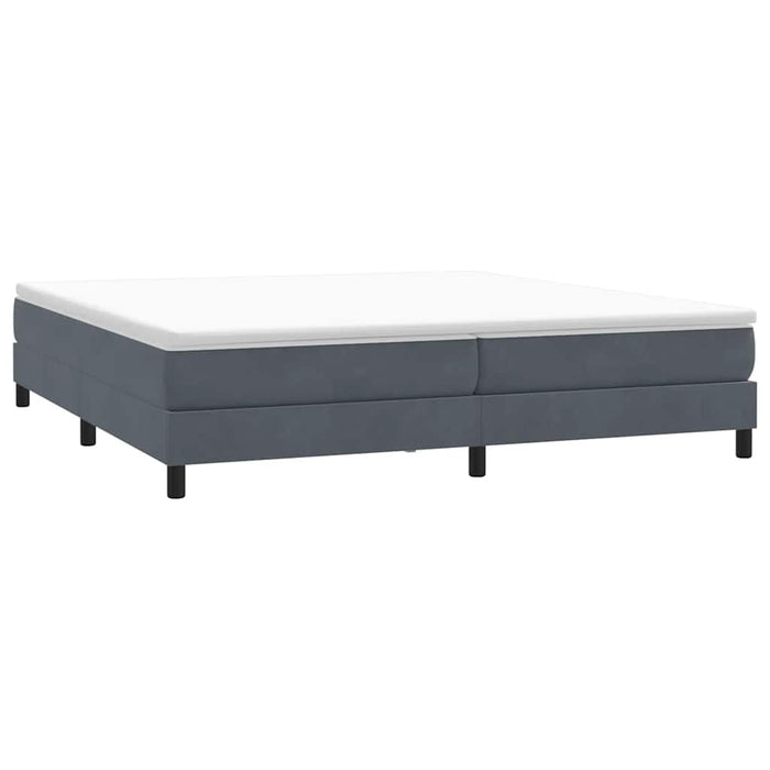 Pat box spring cu saltea, gri închis, 180x220 cm, catifea WALTI