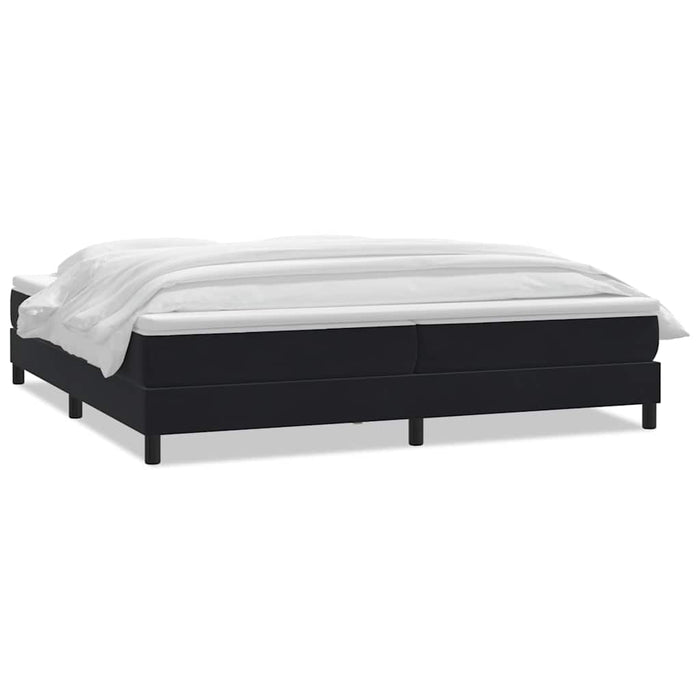 Pat box spring cu saltea, negru, 200x220 cm, catifea WALTI