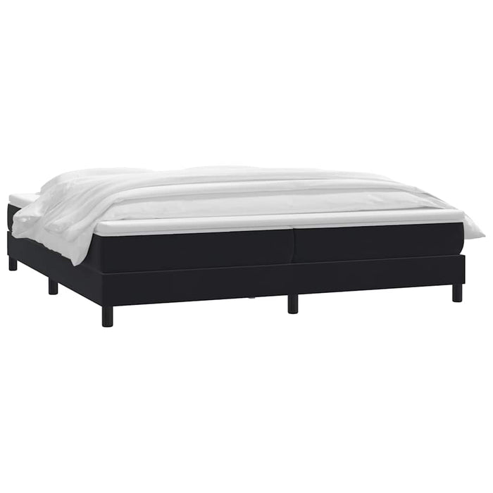 Pat box spring cu saltea, negru, 200x220 cm, catifea WALTI