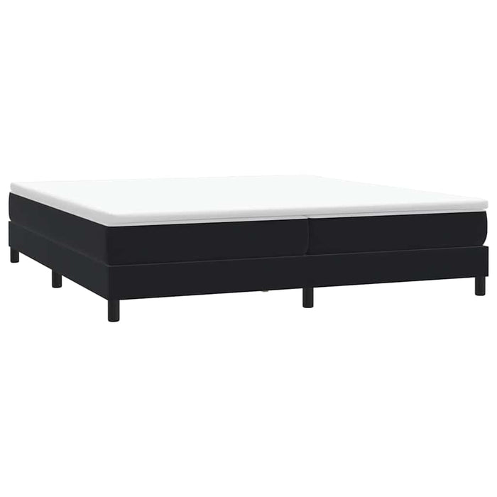 Pat box spring cu saltea, negru, 200x220 cm, catifea WALTI