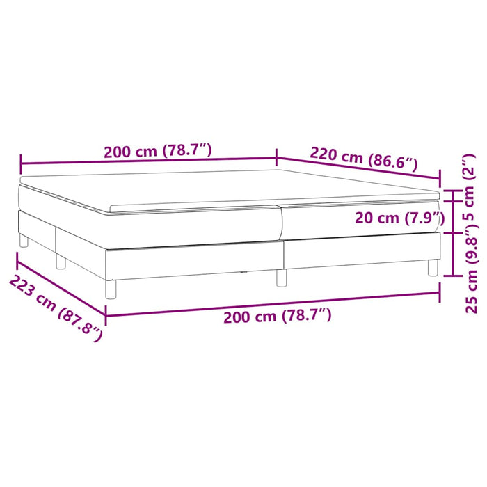 Pat box spring cu saltea, roz, 200x220 cm, catifea WALTI