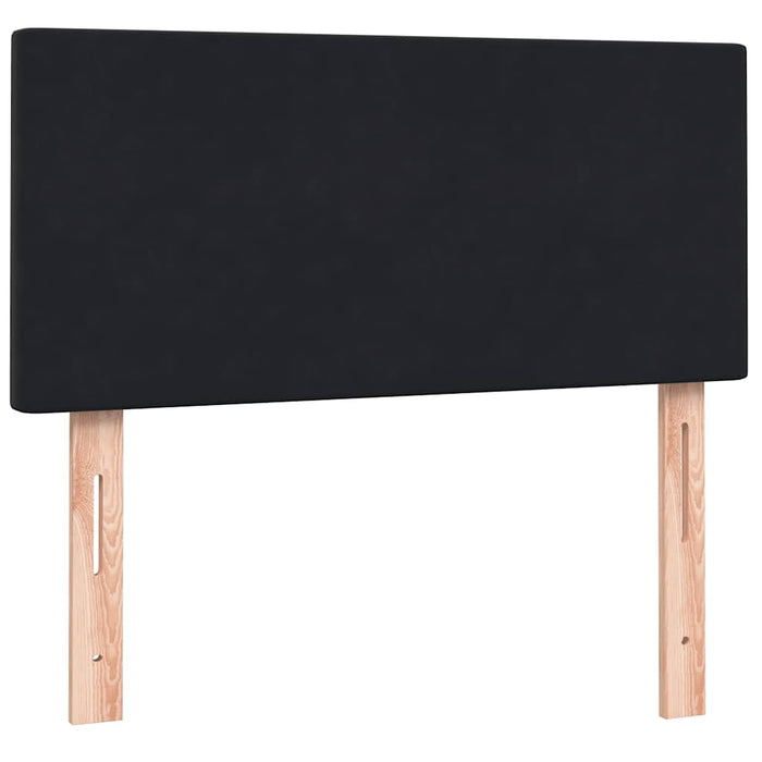 Pat box spring cu saltea, negru, 80x210 cm, catifea WALTI