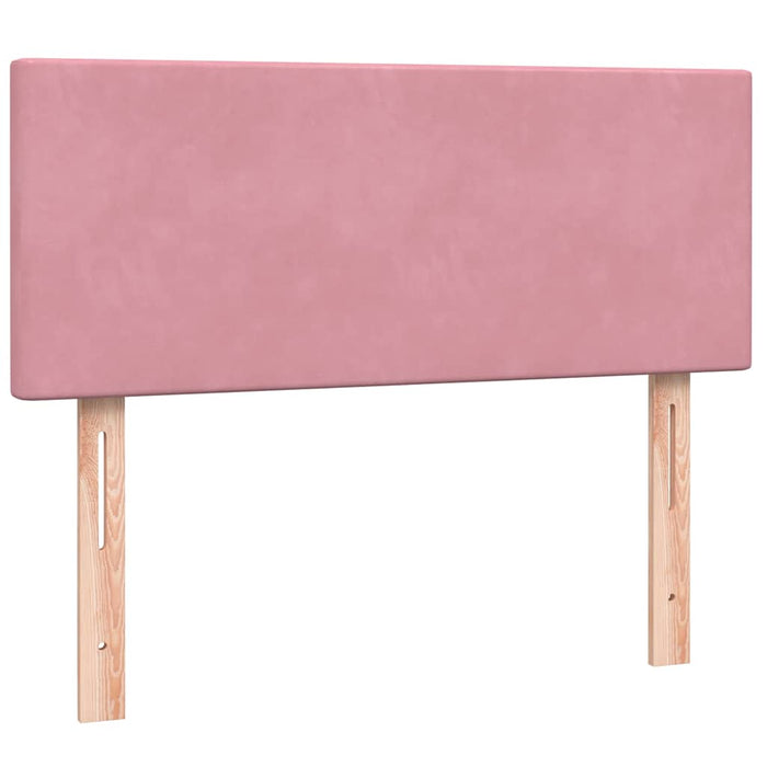 Pat box spring cu saltea, roz, 120x210 cm, catifea WALTI