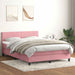 Pat box spring cu saltea, roz, 140x210 cm, catifea - WALTI WALTI