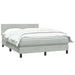 Pat box spring cu saltea, gri deschis, 160x210 cm, catifea - WALTI WALTI