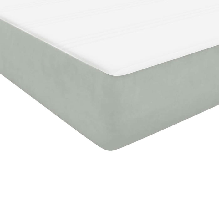 Pat box spring cu saltea, gri deschis, 160x210 cm, catifea - WALTI WALTI