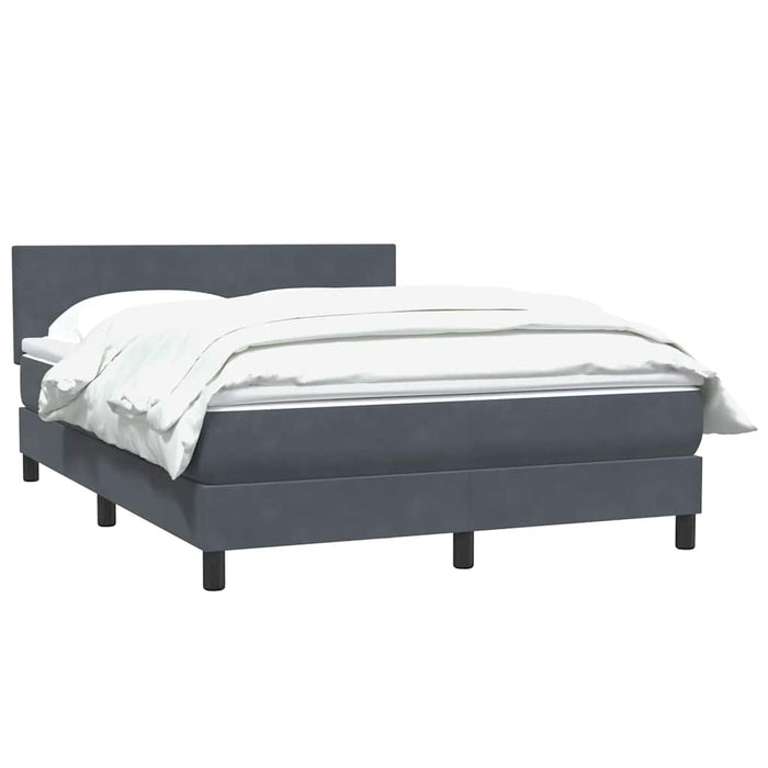 Pat box spring cu saltea, gri închis, 160x210 cm, catifea WALTI