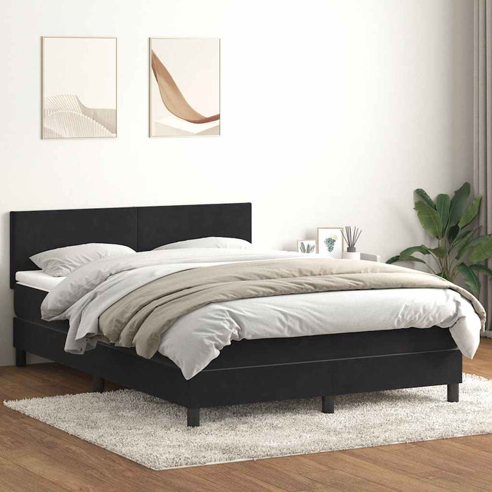 Pat box spring cu saltea, negru, 160x210 cm, catifea - WALTI WALTI
