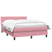 Pat box spring cu saltea, roz, 160x210 cm, catifea - WALTI WALTI