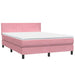 Pat box spring cu saltea, roz, 160x210 cm, catifea - WALTI WALTI
