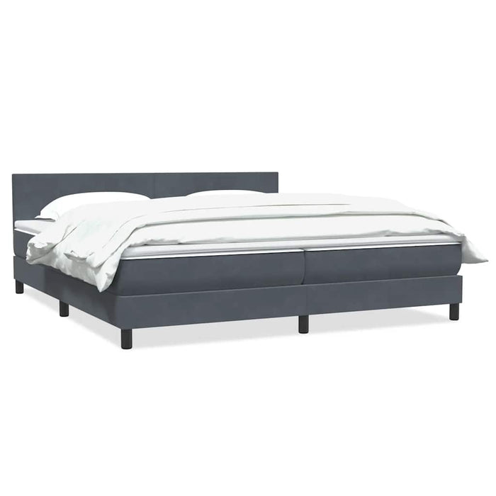 Pat box spring cu saltea, gri închis, 180x210 cm, catifea - WALTI WALTI