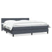 Pat box spring cu saltea, gri închis, 180x210 cm, catifea - WALTI WALTI