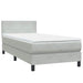 Pat box spring cu saltea, gri deschis, 80x220 cm, catifea - WALTI WALTI