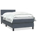 Pat box spring cu saltea, gri închis, 80x220 cm, catifea - WALTI WALTI