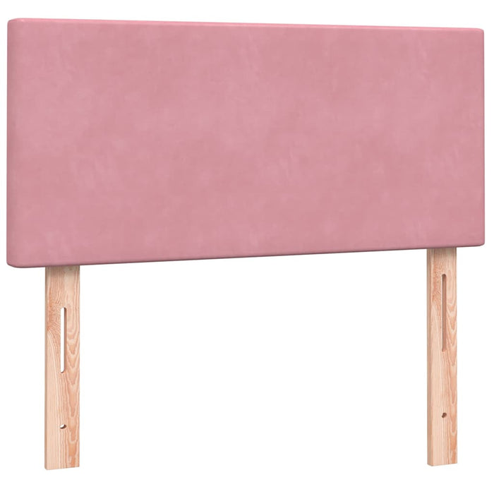 Pat box spring cu saltea, roz, 80x220 cm, catifea WALTI